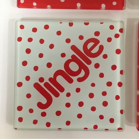 Glass Christmas Coasters - set of 4, Holiday, Unique Gift, Joy Cheers Jingle - Picture 12 of 14